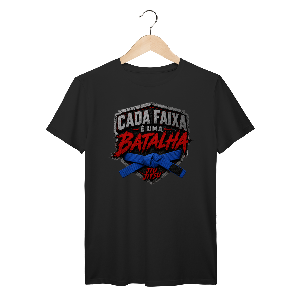 Nome do produto: Camiseta Jiu Jitsu Algodão Cada Faixa é Uma Batalha Faixa Azul