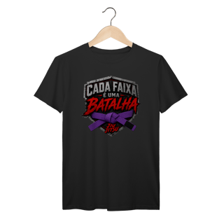 Nome do produto Camiseta Jiu Jitsu Algodão Cada Faixa é Uma Batalha Faixa Roxa