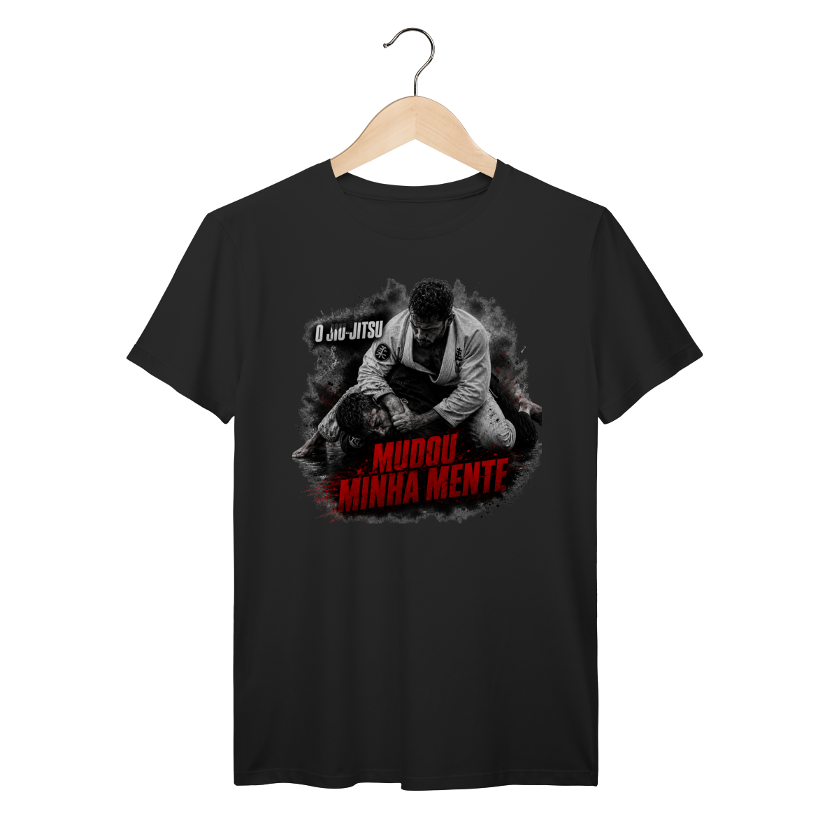 Nome do produto: Camiseta Jiu Jitsu Algodão Mudou Minha Mente Lutadores Tatame
