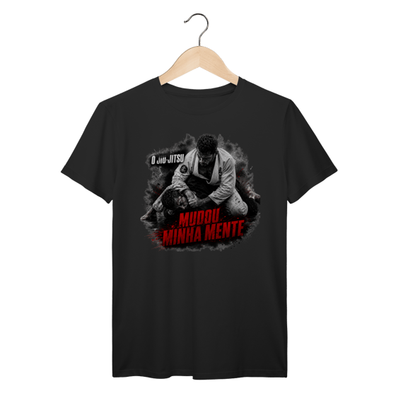 Camiseta Jiu Jitsu Algodão Mudou Minha Mente Lutadores Tatame
