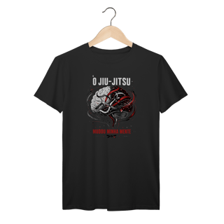 Camiseta Jiu Jitsu Algodão Mudou Minha Mente Cérebro Arte Suave