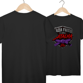 Nome do produto Camiseta Jiu Jitsu Algodão Cada Faixa é Uma Batalha Faixa Roxa