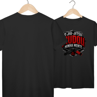 Nome do produto Camiseta Jiu Jitsu Algodão Mudou Minha Mente Brasão Faixa Preta