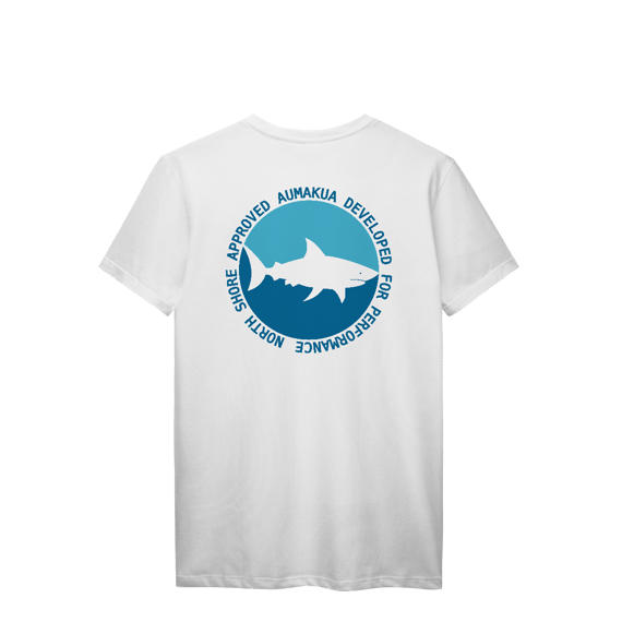 Camiseta Manga Curta Branca Tubarão