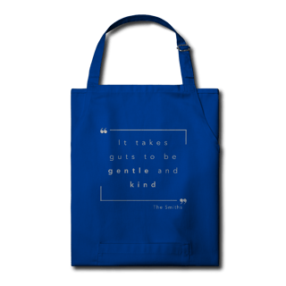 Nome do produto Avental “IT TAKES GUTS TO BE GENTLE AND KIND” The Smiths — poesia, coragem e delicadeza impressas no peito