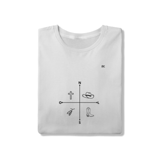 Nome do produtoCamiseta Quality Branca – Rosa dos ventos agro