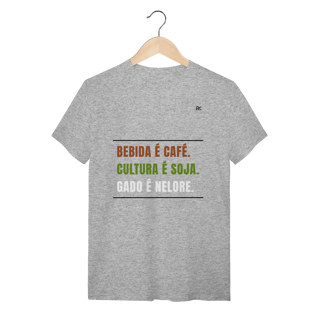 Nome do produtoCamiseta Quality Cinza – Bebida é café, cultura é soja e gado é nelore