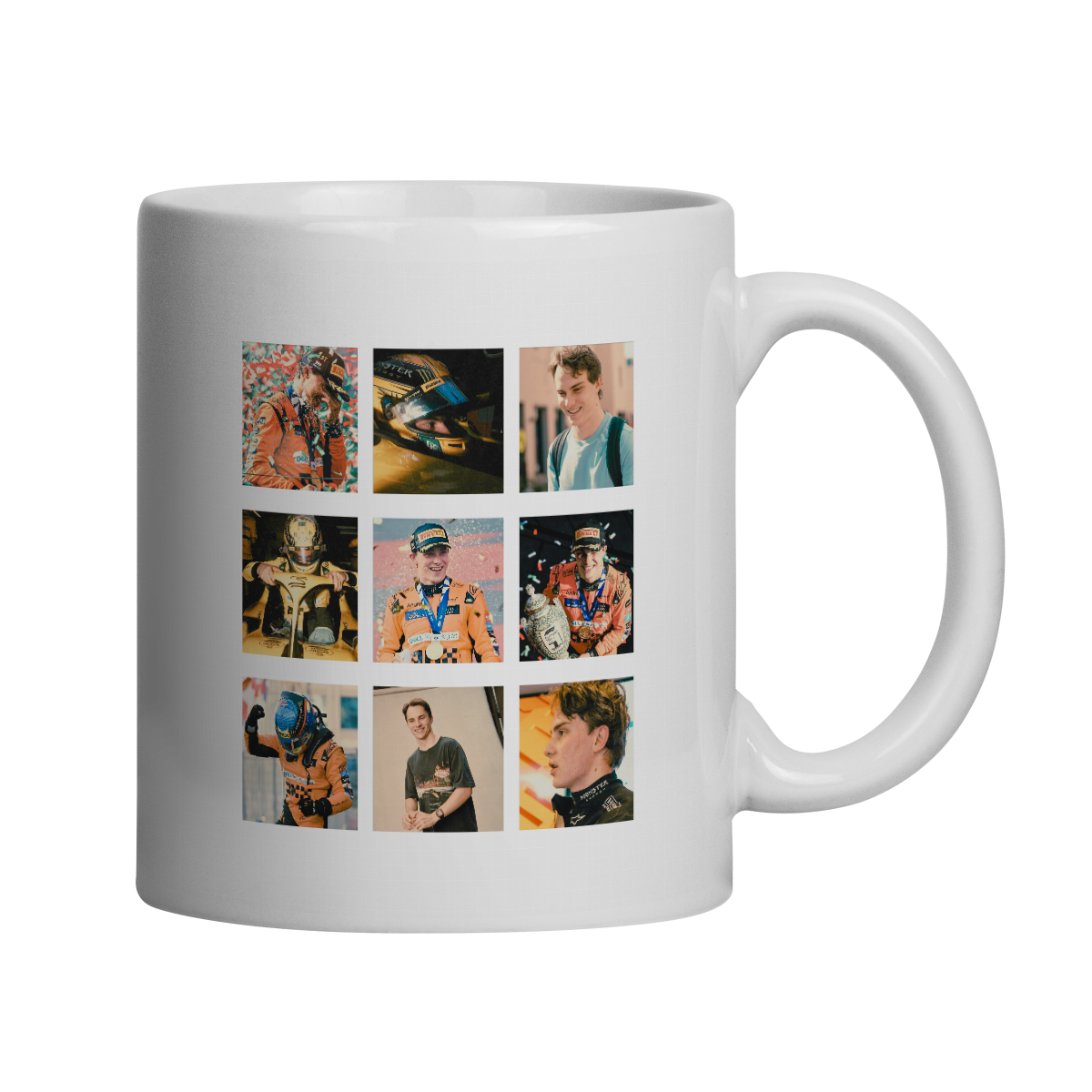 Nome do produto: Caneca Oscar Piastri – Racing Heritage (Edição Retrô)