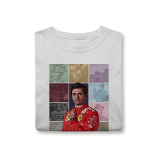 Nome do produtoCamiseta Carlos Sainz – The Eras | De herdeiro a matador