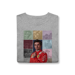 Nome do produtoCamiseta Carlos Sainz – The Eras | De herdeiro a matador