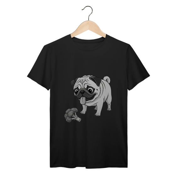 T-Shirt Prime Pug & Brócolis – Camiseta Divertida para Pet Lovers
