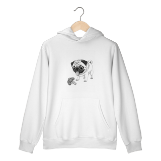 Moletom Prime Canguru Pug & Brócolis – Estampa Divertida e Conforto Premium