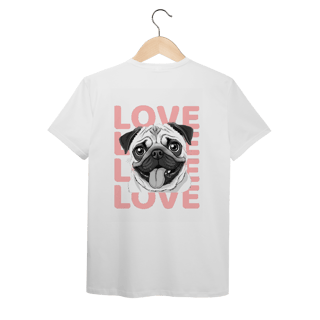 Nome do produto T-Shirt Pima Pug Love – Camiseta Fofa e Premium para Pet Lovers