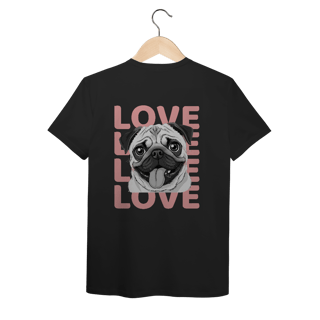 Nome do produto T-Shirt Pima Pug Love – Camiseta Fofa e Premium para Pet Lovers
