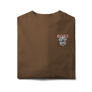 Nome do produto Camisa Oversized Golden Boss – Golden Retriever Estiloso