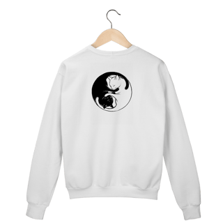 Nome do produto Moletom Fechado Gola Redonda Gato Yin Yang | Minimalismo e Conforto