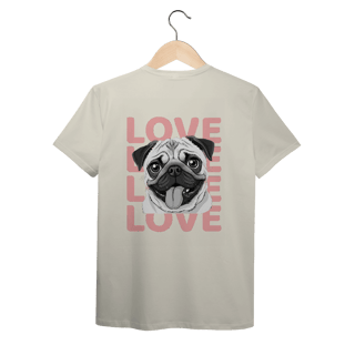 Nome do produto T-Shirt Pima Pug Love – Camiseta Fofa e Premium para Pet Lovers