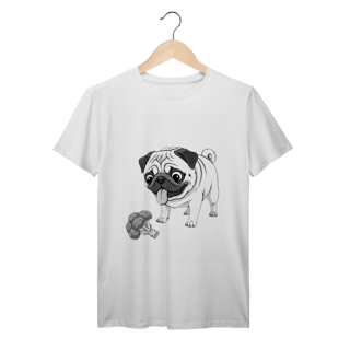 Nome do produto T-Shirt Prime Pug & Brócolis – Camiseta Divertida para Pet Lovers