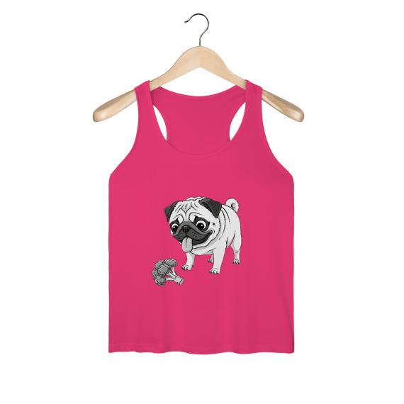 Regata Fem Dry UV Pug & Brócolis – Esportiva, Divertida e Pet Lover