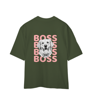 Nome do produto Camisa Oversized Golden Boss – Golden Retriever Estiloso