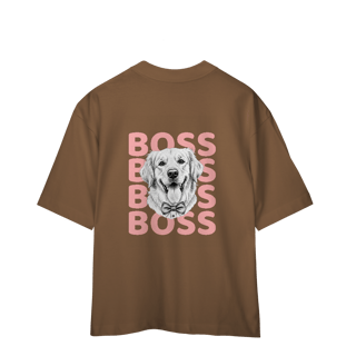Nome do produto Camisa Oversized Golden Boss – Golden Retriever Estiloso