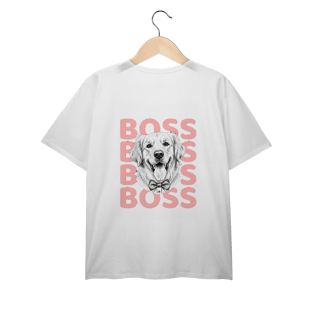 Nome do produto T-Shirt Plus Size Golden Boss – Camiseta Pet Lover Estilosa