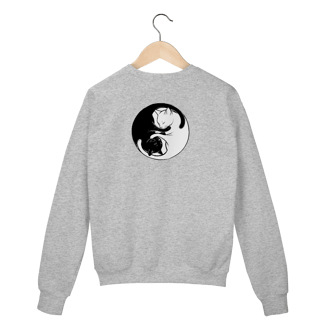 Nome do produto Moletom Fechado Gola Redonda Gato Yin Yang | Minimalismo e Conforto