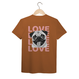 Nome do produto T-Shirt Pima Pug Love – Camiseta Fofa e Premium para Pet Lovers