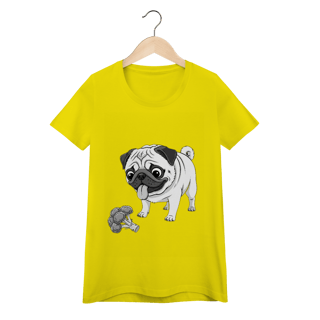 Nome do produto Baby Look Pug & Brócolis – Camiseta Feminina Pet Lover Divertida