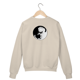 Nome do produto Moletom Fechado Gola Redonda Gato Yin Yang | Minimalismo e Conforto