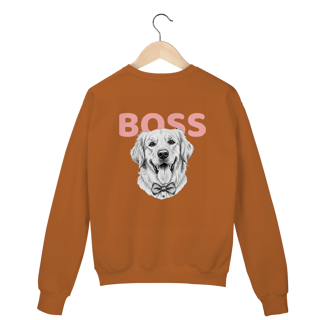 Nome do produto Moletom Fechado Golden Boss – Golden Retriever Estiloso (Sem Bolso)