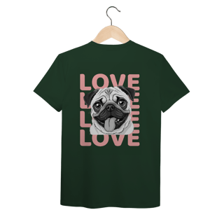 Nome do produto T-Shirt Pima Pug Love – Camiseta Fofa e Premium para Pet Lovers