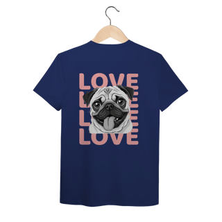 Nome do produto T-Shirt Pima Pug Love – Camiseta Fofa e Premium para Pet Lovers