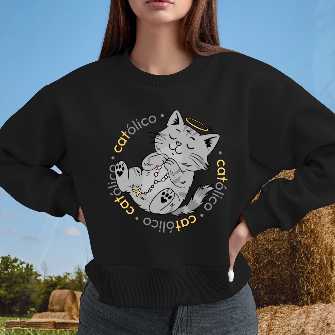 Nome do produto: Moletom Gato Católico | Catmosfera
