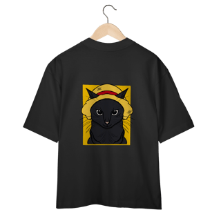 Nome do produtoCamiseta Oversized Gato Chapéu de Palha: A Aventura Felina Começa!