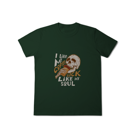 Camisa T-Shirt Classic I Like My Coffee Black Like My Soul