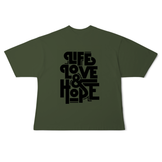 Nome do produto Camisa Oversized Life Love & Hope