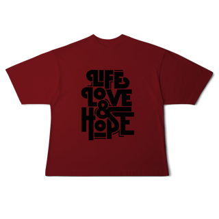 Nome do produto Camisa Oversized Life Love & Hope