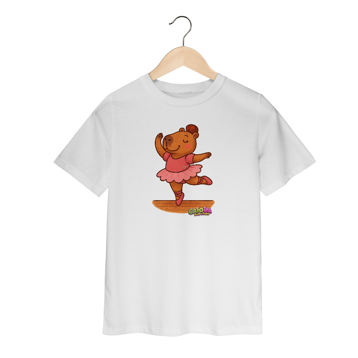 Nome do produto: Camiseta Capivara Bailarina - Infantil