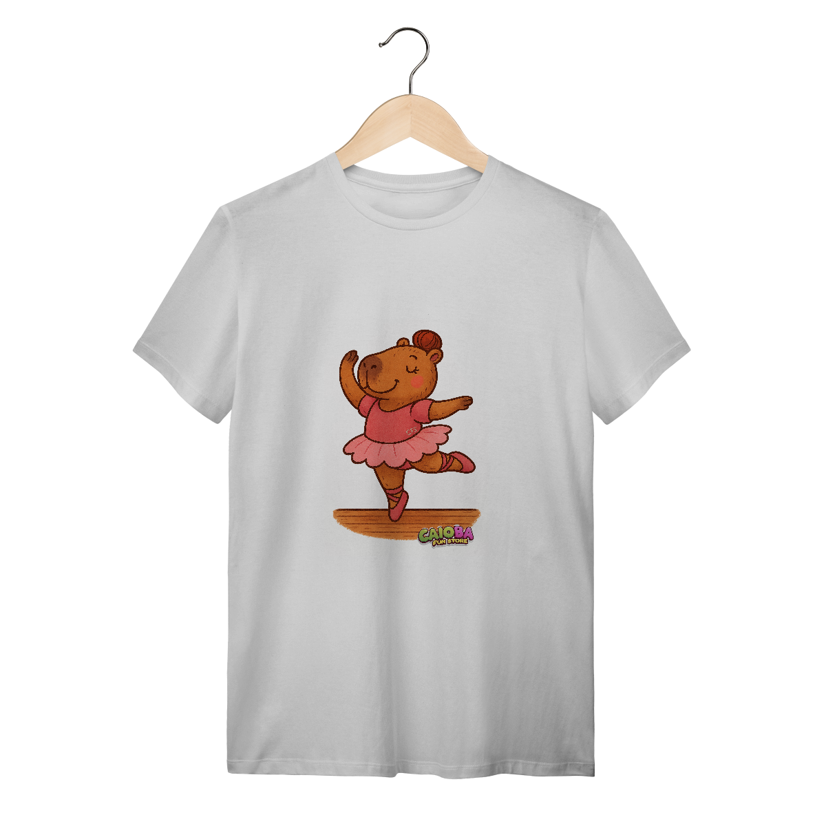 Nome do produto: Camiseta Capivara Bailarina - Adulto