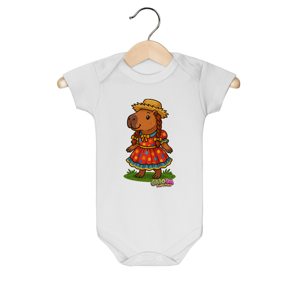 Nome do produto: Body Infantil Capivara Caipira menina
