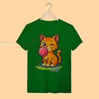 Nome do produto Camiseta T-shirt Unissex Gato Amarelo – 100% Algodão | Coleção Reino Animal do Caioba