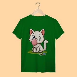 Nome do produto Camiseta T-shirt Adulto Unissex Gatinho Branco – 100% Algodão | Coleção Reino Animal do Caioba