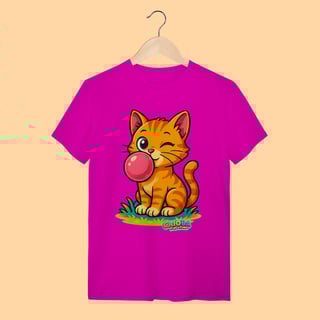 Nome do produto Camiseta T-shirt Unissex Gato Amarelo – 100% Algodão | Coleção Reino Animal do Caioba