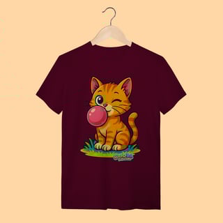 Nome do produto Camiseta T-shirt Unissex Gato Amarelo – 100% Algodão | Coleção Reino Animal do Caioba