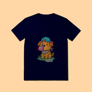 Nome do produto Camiseta T-shirt Adulto Unissex Cachorrinho – 100% Algodão | Coleção Reino Animal do Caioba