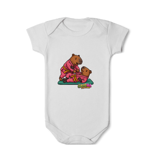 Nome do produto Body Infantil Capivara Lutando Jiu-Jitsu menina
