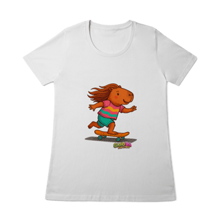 Nome do produto Camiseta Capivara de Skate menina - feminina