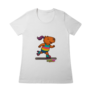 Nome do produto Camiseta Capivara de Patins menina - feminina
