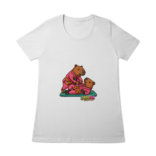 Nome do produto Camiseta Capivara Lutando Jiu-Jitsu menina - feminina